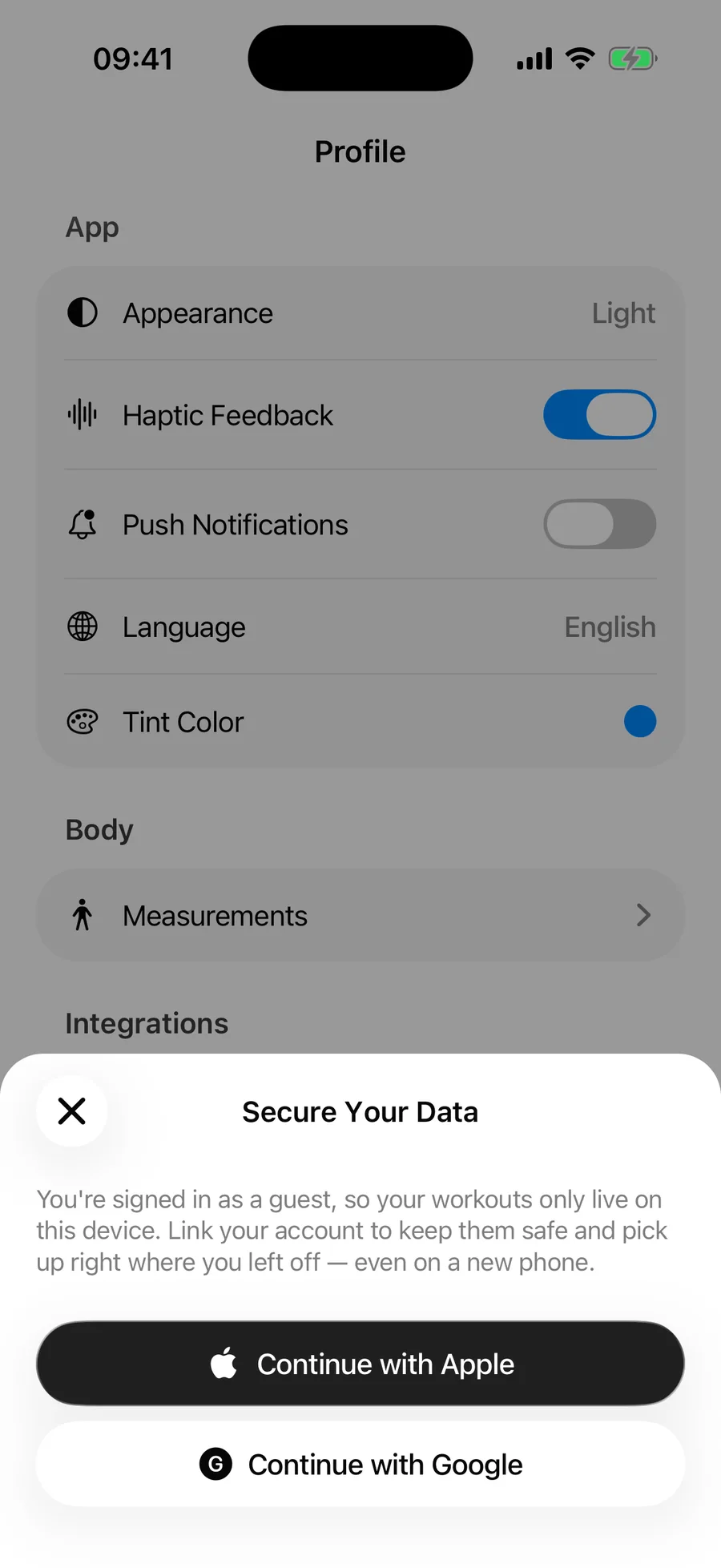 Hoja Protege tus datos de Gript con los botones Continuar con Apple y Continuar con Google