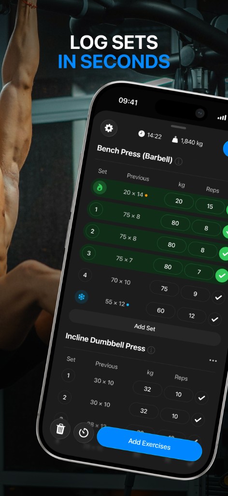 GRIPT workout records screenshot