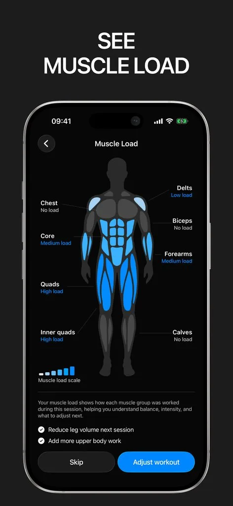 GRIPT muscle load screenshot