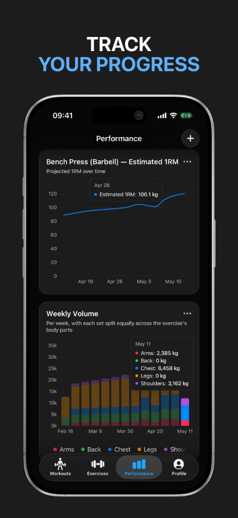 GRIPT fast workout logging screenshot