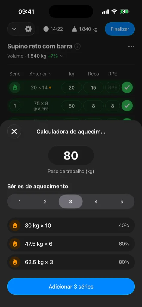 Captura de tela da calculadora de aquecimento da Gript